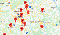 Map of Georgia cities with youth councils