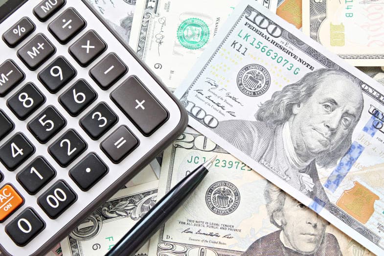 Photo of calculator with U.S. Currency