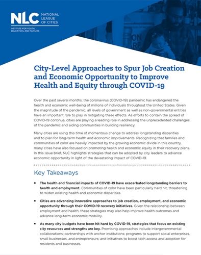 Spurring Economic Opportunity to Improve Health and Equity through COVID-19